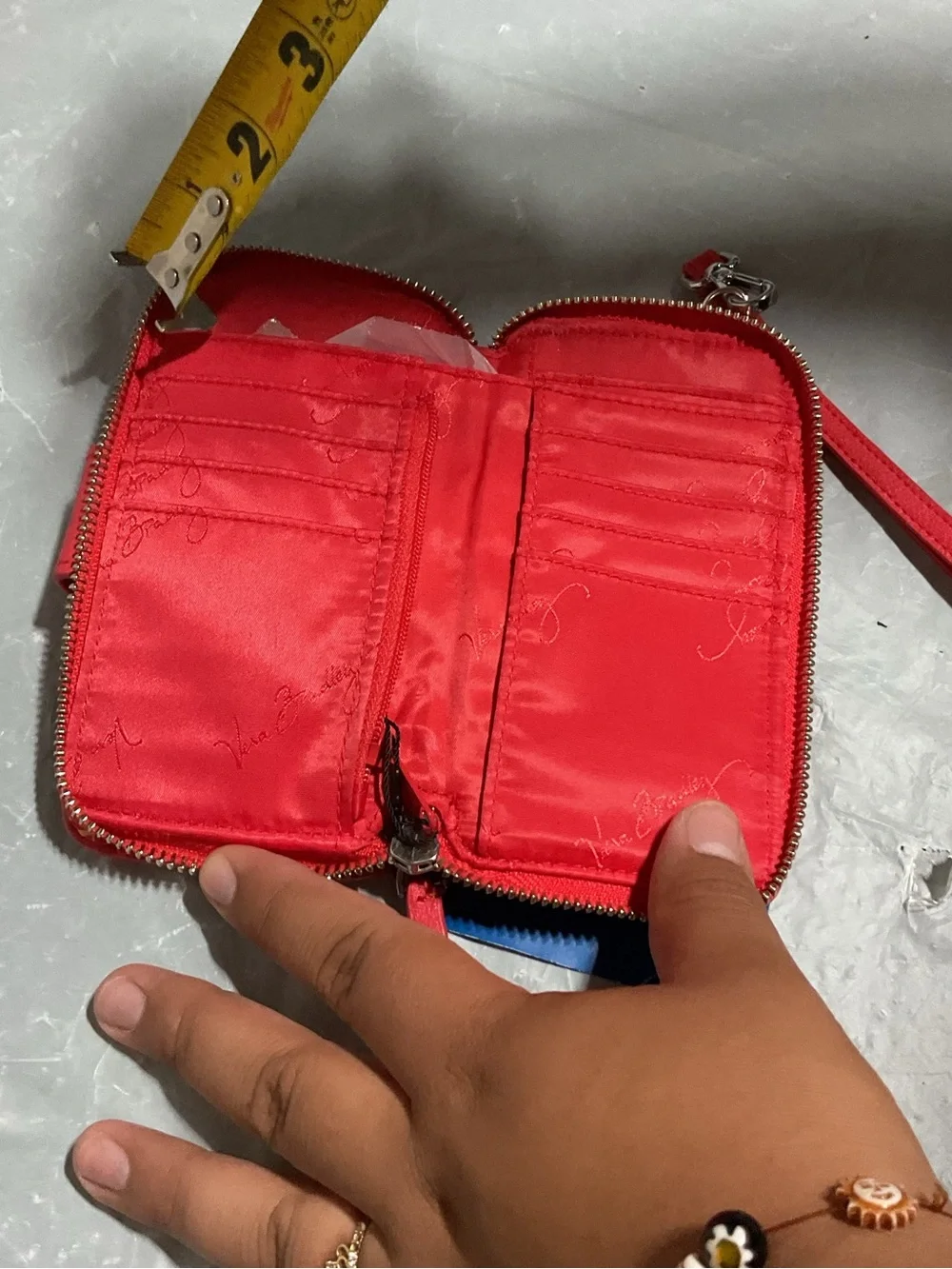 Vera Bradley Quilted Red Zip Wallet - Picture 4 of 7